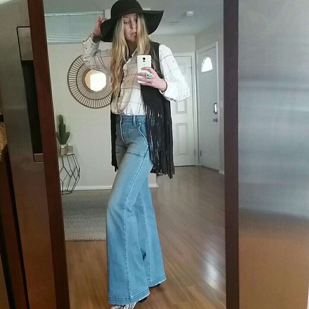 Boho Vintage 1960s Raw Leather Fringe Vest, Jacket